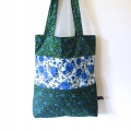 Vintage tas blauwe bloemen