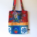 Vintage tas rood met bloemen 1