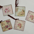 5 Brocante wandhangers rozen