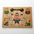 Houten puzzel gewichtheffer